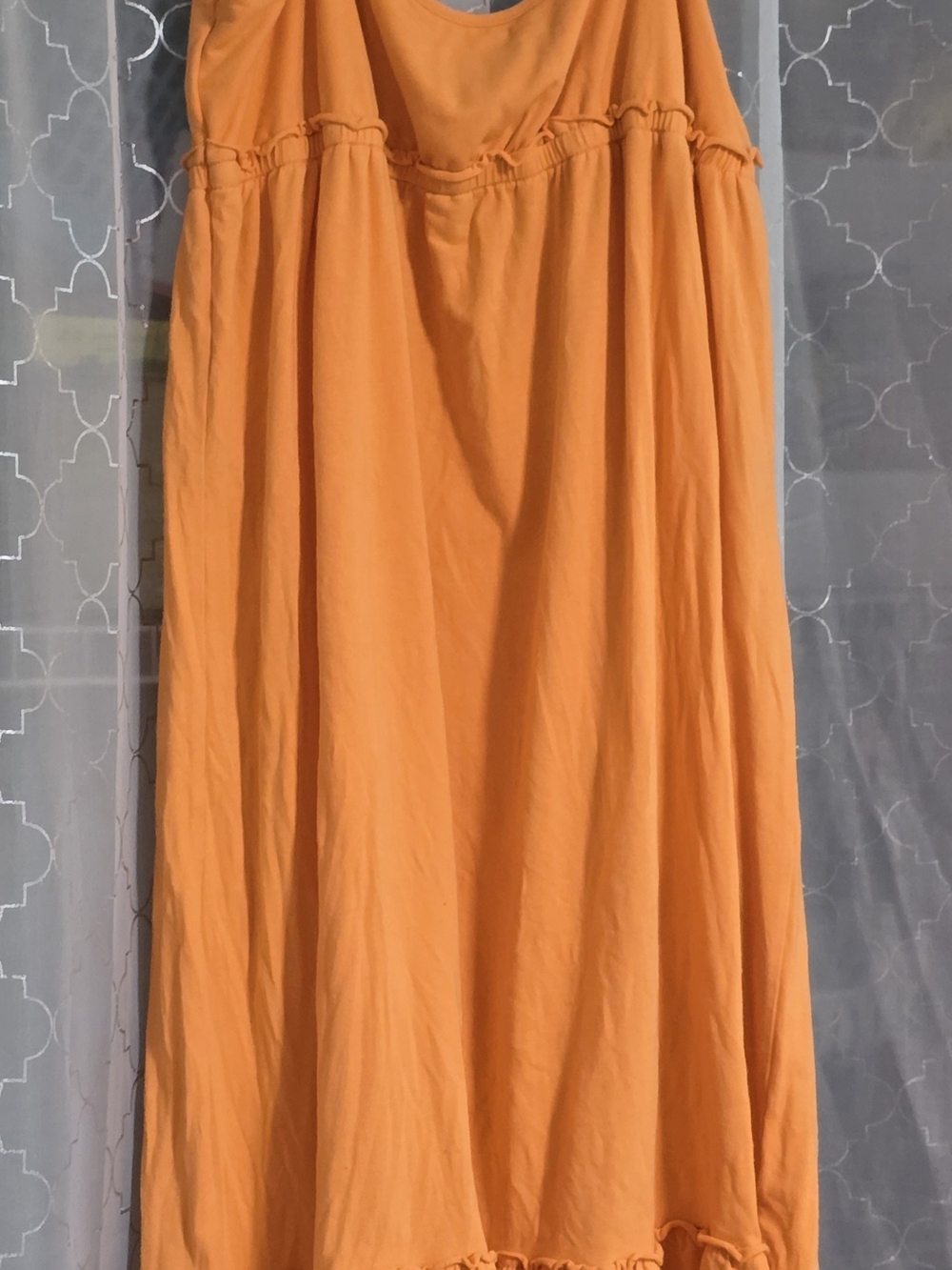 LOFT Bright Orange Maxi Skirt with Gathered Waist